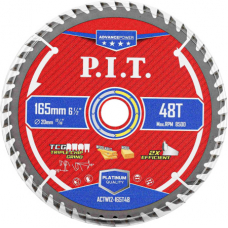 Диск пильный по дереву P.I.T. ADVANCE 160x20x1,4 мм, 48T Carbide, зуб TCG 15° (ACTW12-160T48)
